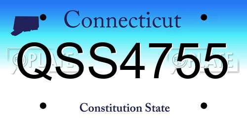 QSS4755 Connecticut License Plate