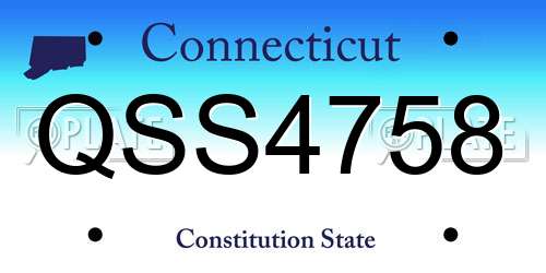 QSS4758 Connecticut License Plate