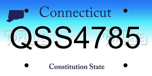 QSS4785 Connecticut License Plate
