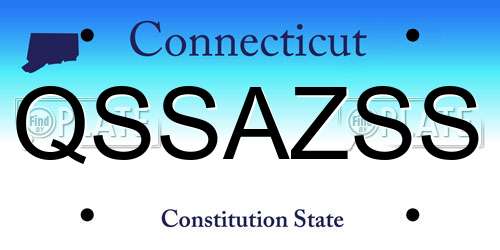 QSSAZSS Connecticut License Plate