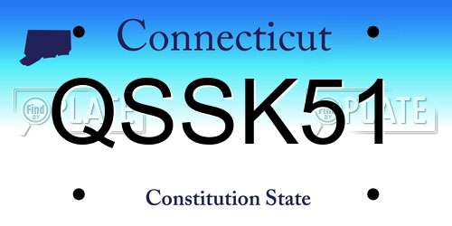 QSSK51 Connecticut License Plate