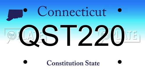 QST220 Connecticut License Plate