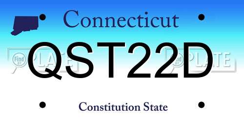 QST22D Connecticut License Plate