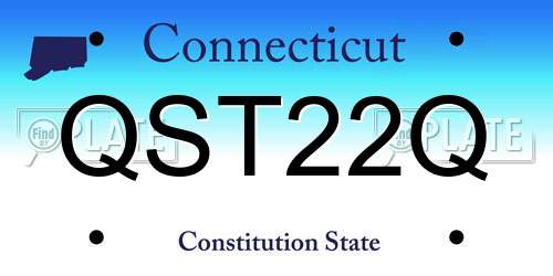 QST22Q Connecticut License Plate