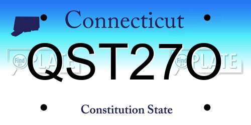 QST27O Connecticut License Plate