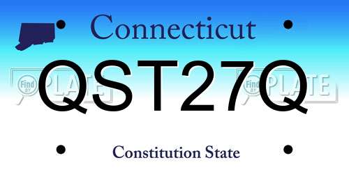QST27Q Connecticut License Plate