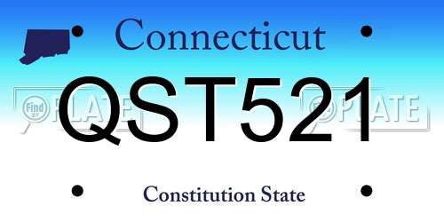 QST521 Connecticut License Plate