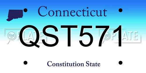 QST571 Connecticut License Plate