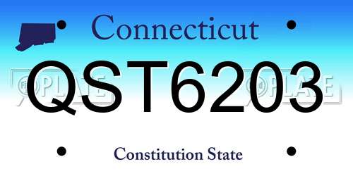 QST6203 Connecticut License Plate