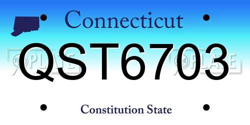 QST6703 Connecticut License Plate