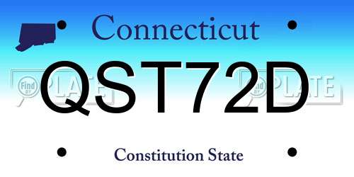 QST72D Connecticut License Plate