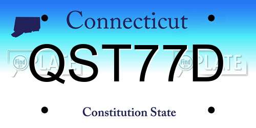 QST77D Connecticut License Plate