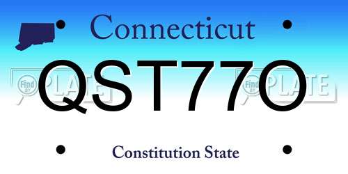 QST77O Connecticut License Plate