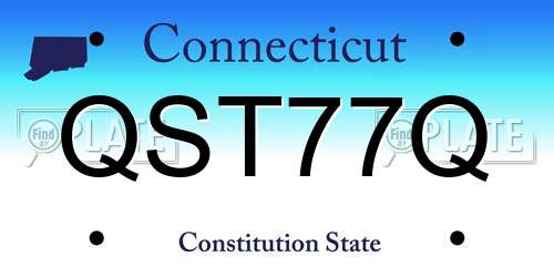 QST77Q Connecticut License Plate