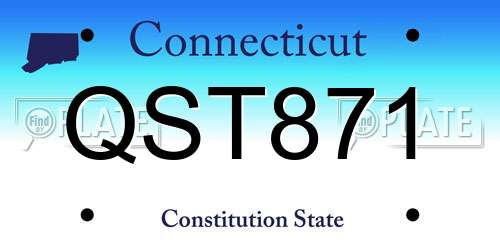 QST871 Connecticut License Plate