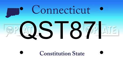 QST87I Connecticut License Plate