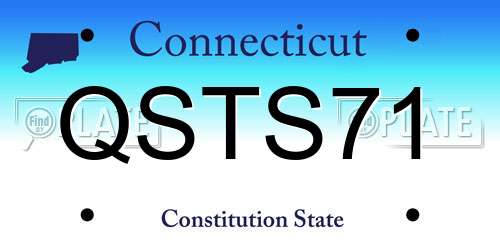QSTS71 Connecticut License Plate