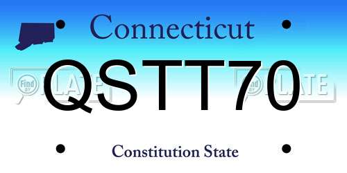 QSTT70 Connecticut License Plate