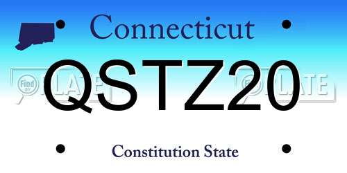 QSTZ20 Connecticut License Plate