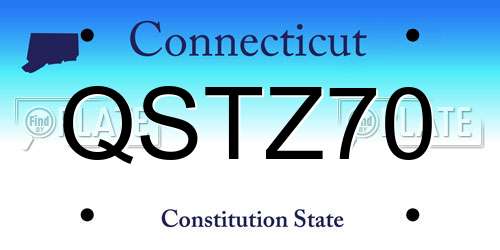 QSTZ70 Connecticut License Plate