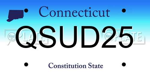 QSUD25 Connecticut License Plate