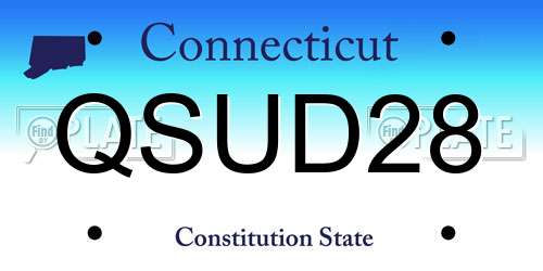 QSUD28 Connecticut License Plate
