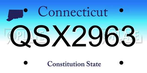 QSX2963 Connecticut License Plate