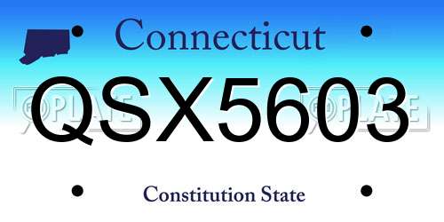 QSX5603 Connecticut License Plate