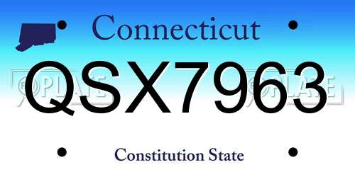 QSX7963 Connecticut License Plate
