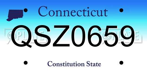 QSZ0659 Connecticut License Plate
