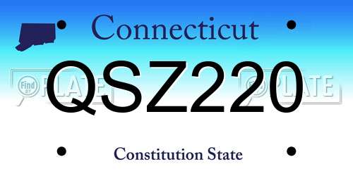 QSZ220 Connecticut License Plate