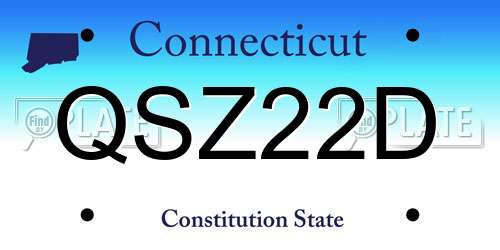 QSZ22D Connecticut License Plate