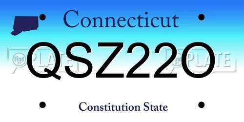 QSZ22O Connecticut License Plate