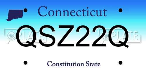 QSZ22Q Connecticut License Plate