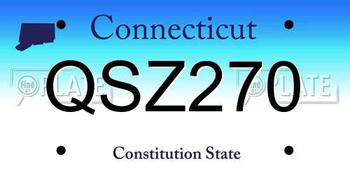 QSZ270 Connecticut License Plate