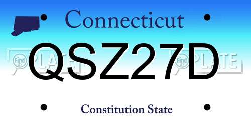 QSZ27D Connecticut License Plate