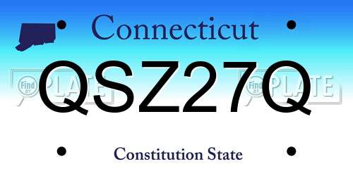 QSZ27Q Connecticut License Plate