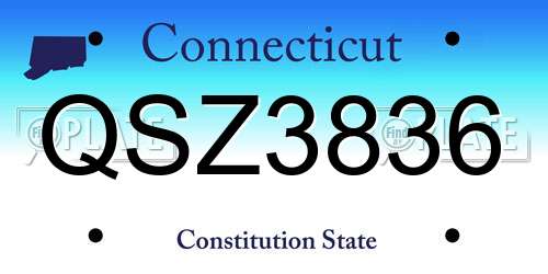 QSZ3836 Connecticut License Plate