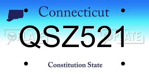 QSZ521 Connecticut License Plate