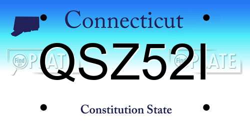 QSZ52I Connecticut License Plate