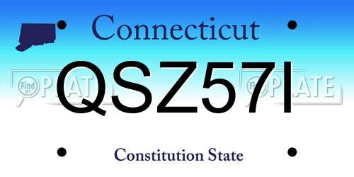 QSZ57I Connecticut License Plate