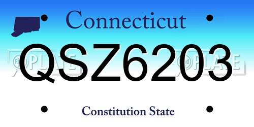 QSZ6203 Connecticut License Plate