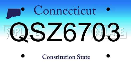 QSZ6703 Connecticut License Plate
