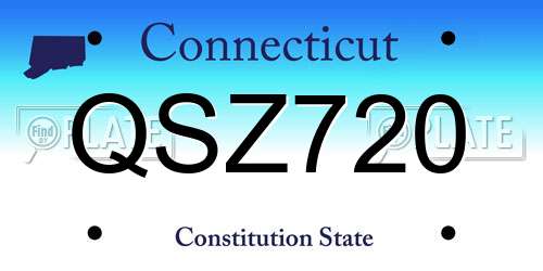 QSZ720 Connecticut License Plate