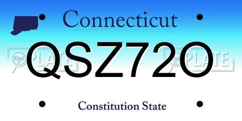 QSZ72O Connecticut License Plate