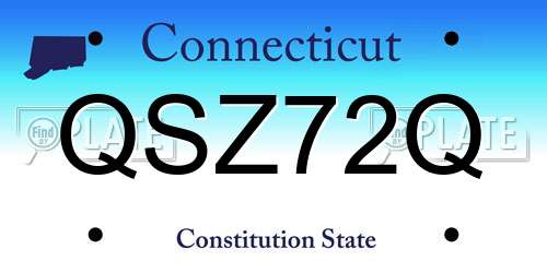 QSZ72Q Connecticut License Plate