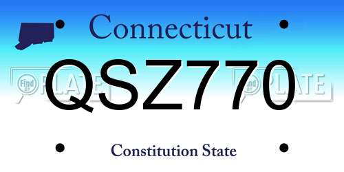 QSZ770 Connecticut License Plate