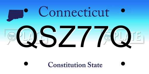 QSZ77Q Connecticut License Plate