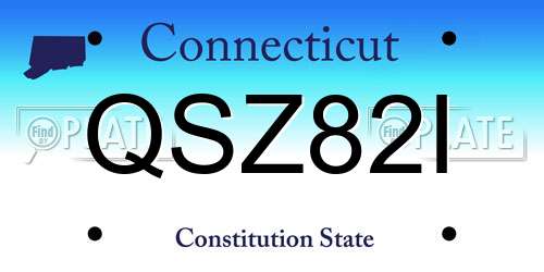 QSZ82I Connecticut License Plate