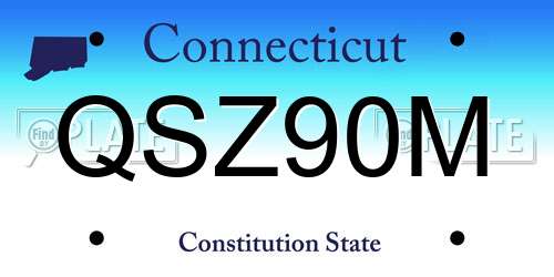 QSZ90M Connecticut License Plate